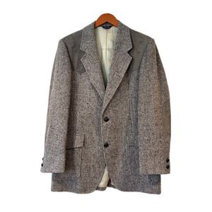 Vintage Pendleton Men's Blazer Western Tweed Suede Yoke Elbow Patches Wool 40L